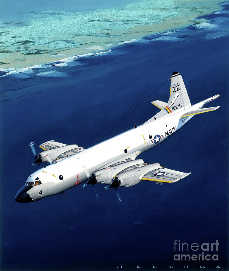 Lockheed P-3 Orion Painting by Jack Fellows