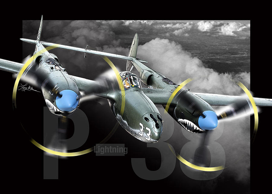 Planes Photograph - P-38 Lightning by Larry McManus