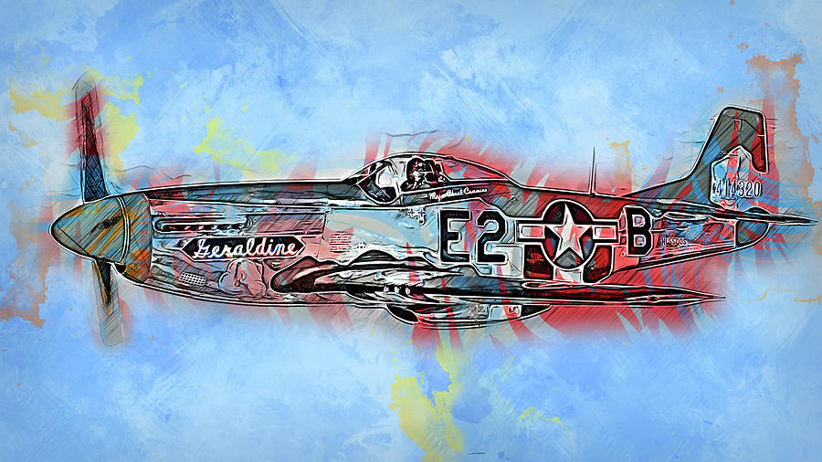 P-51 Mustang - 21 Painting by AM FineArtPrints