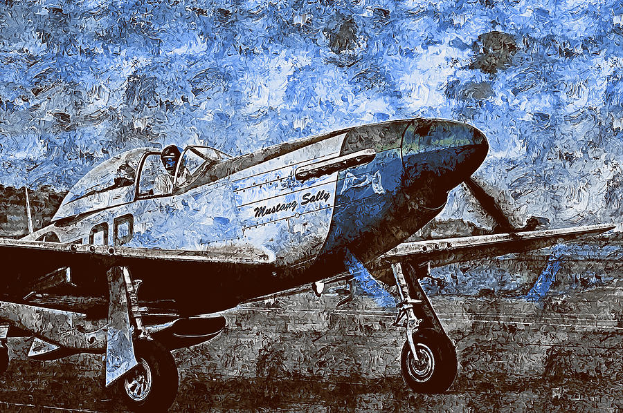 Airplane Painting - P-51 Mustang - 30  by AM FineArtPrints