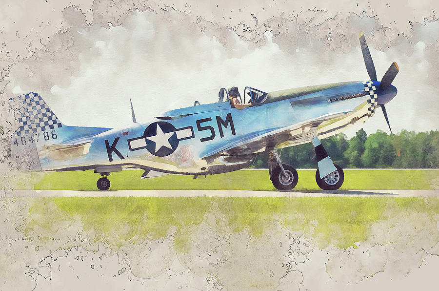 P-51 Mustang - 32 Painting by AM FineArtPrints
