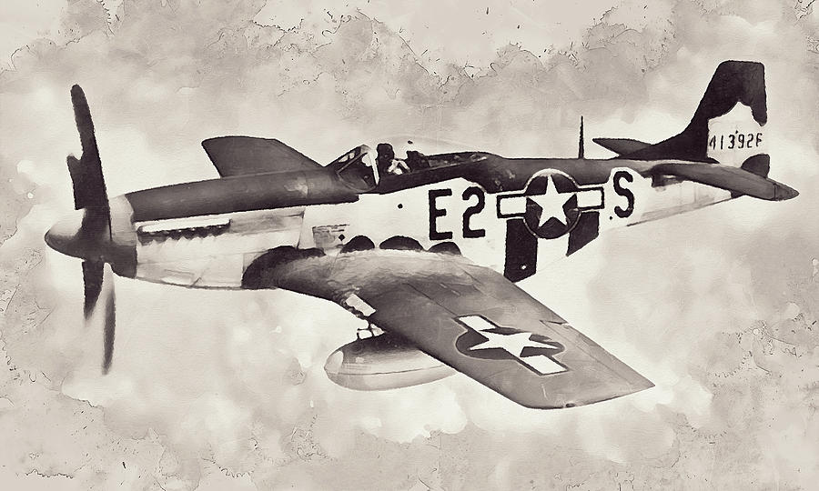 P-51 Mustang - 34 Painting by AM FineArtPrints