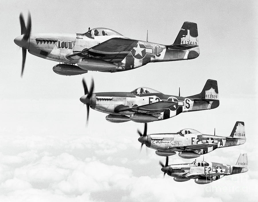 P-51 Mustangs Over England Photograph by Bettmann