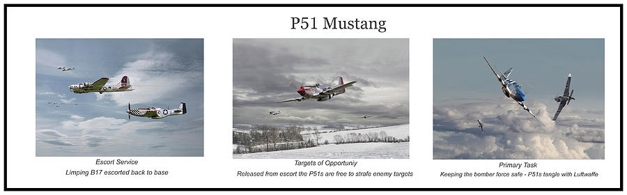 P51 Mustang - story board Digital Art by Pat Speirs