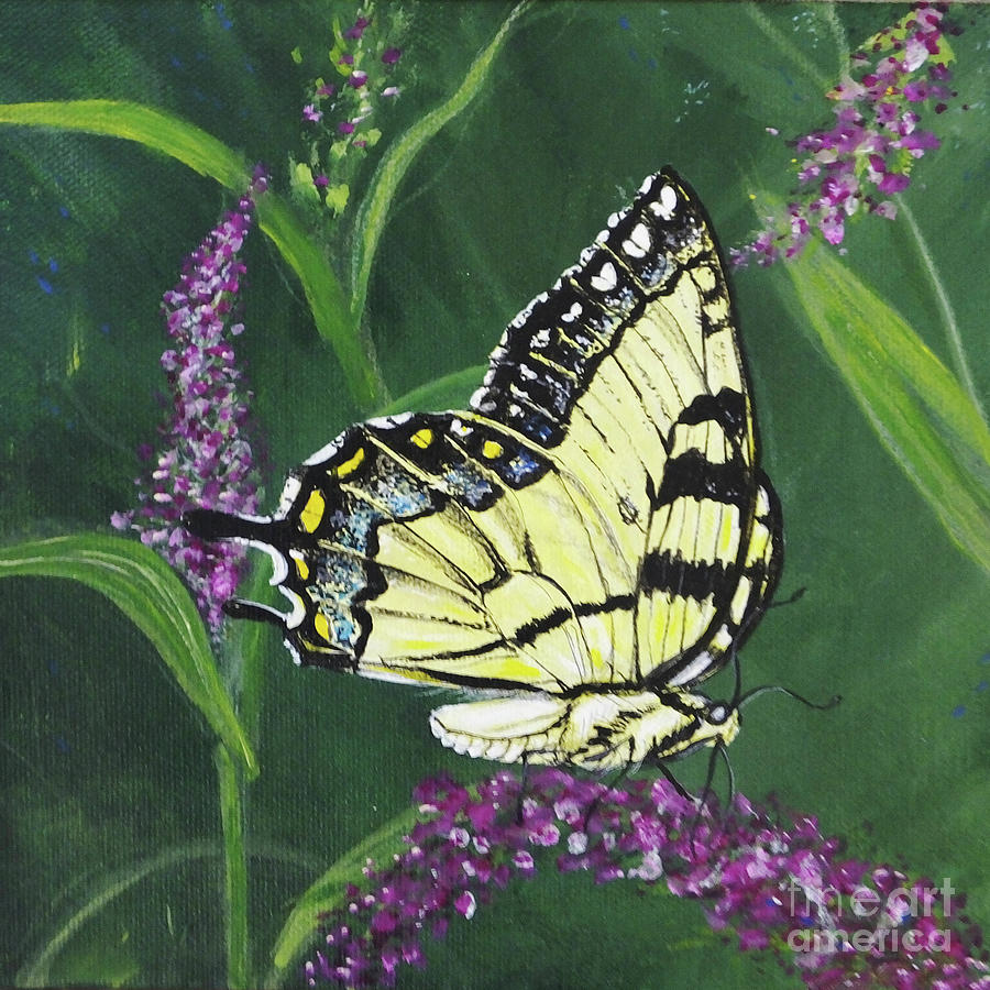 pa75 Yellow Swallowtail Painting by Lizi Beard-Ward