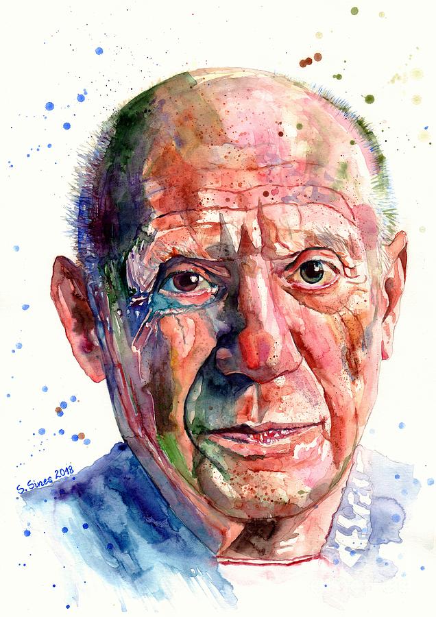 Pablo Picasso Portrait Painting by Suzann Sines