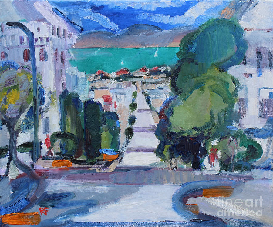 Pacific Heights To The Bay Painting by Richard Fox