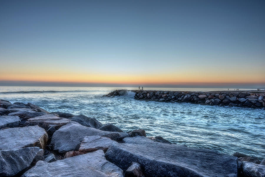 Pacific Jetties At Sunset Photograph by Debra Kewley