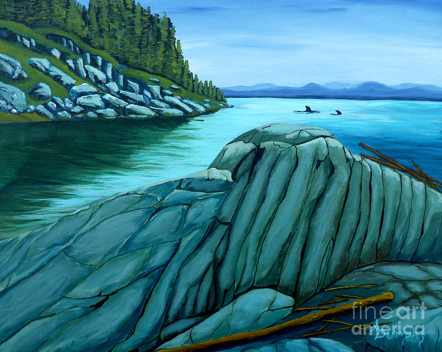 Whale Painting - Pacific Northwest by Anthony Dunphy