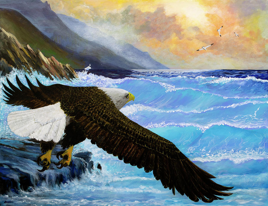 Pacific Northwest Bald Eagle Painting by Richard Gates - Fine Art America
