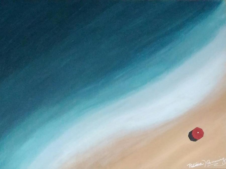 Pacific Ocean and Red Umbrella by Patricia Brewer-Cummings Pacific Ocean and Red Umbrella by Patricia Brewer-Cummings