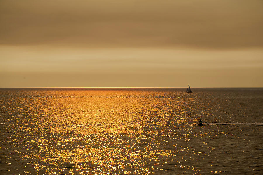 Pacific Ocean Sunset At Huntington Beach California Photograph by Alex Grichenko
