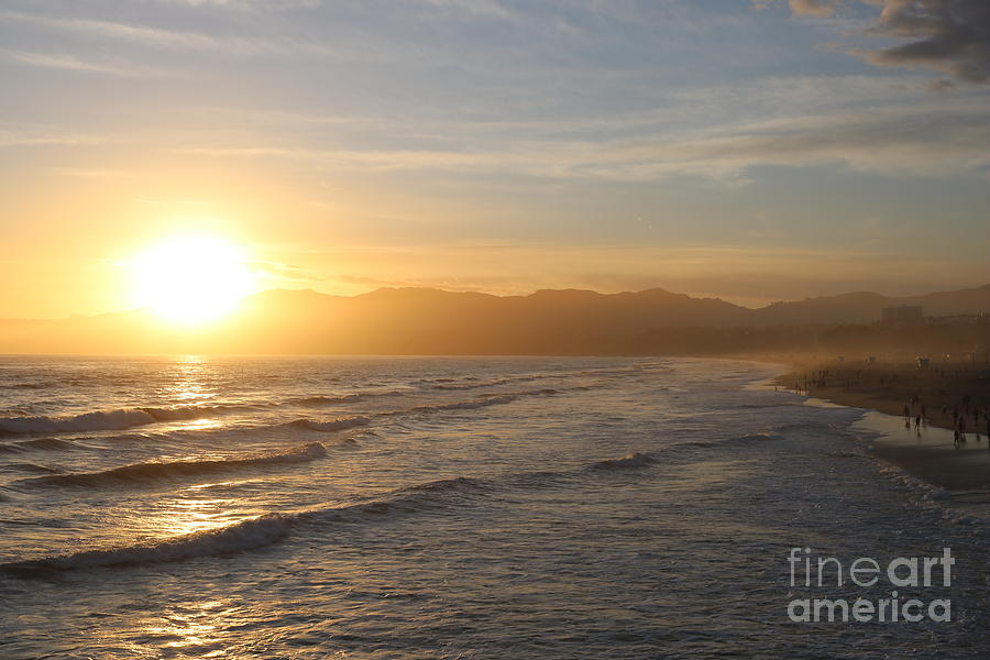 Pacific Sunset , Santa Monica,  California Photograph by John Shiron