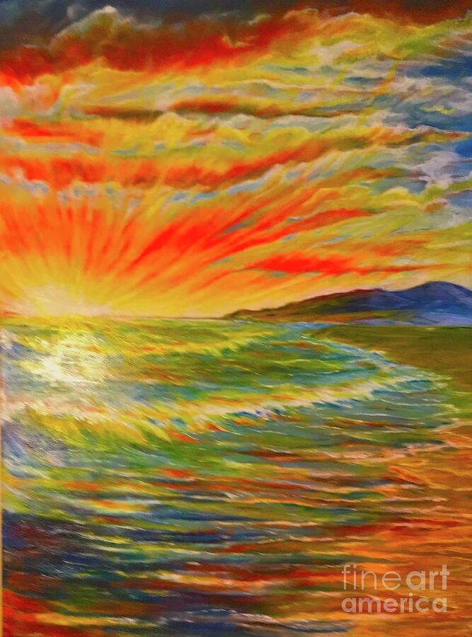  Pacific Sunset Painting by Michael Silbaugh