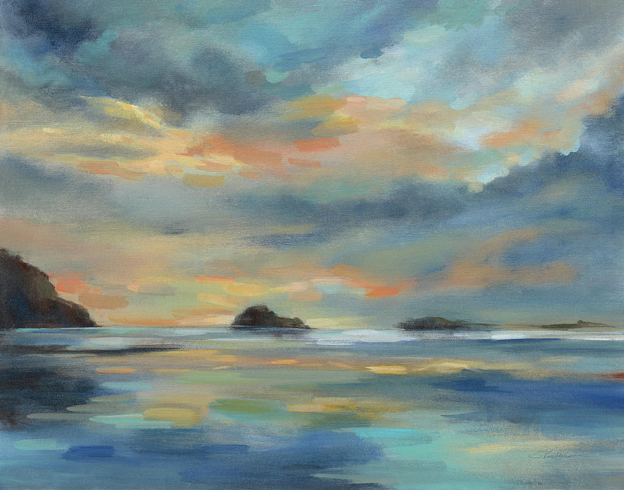 Pacific Sunset Painting by Silvia Vassileva - Fine Art America