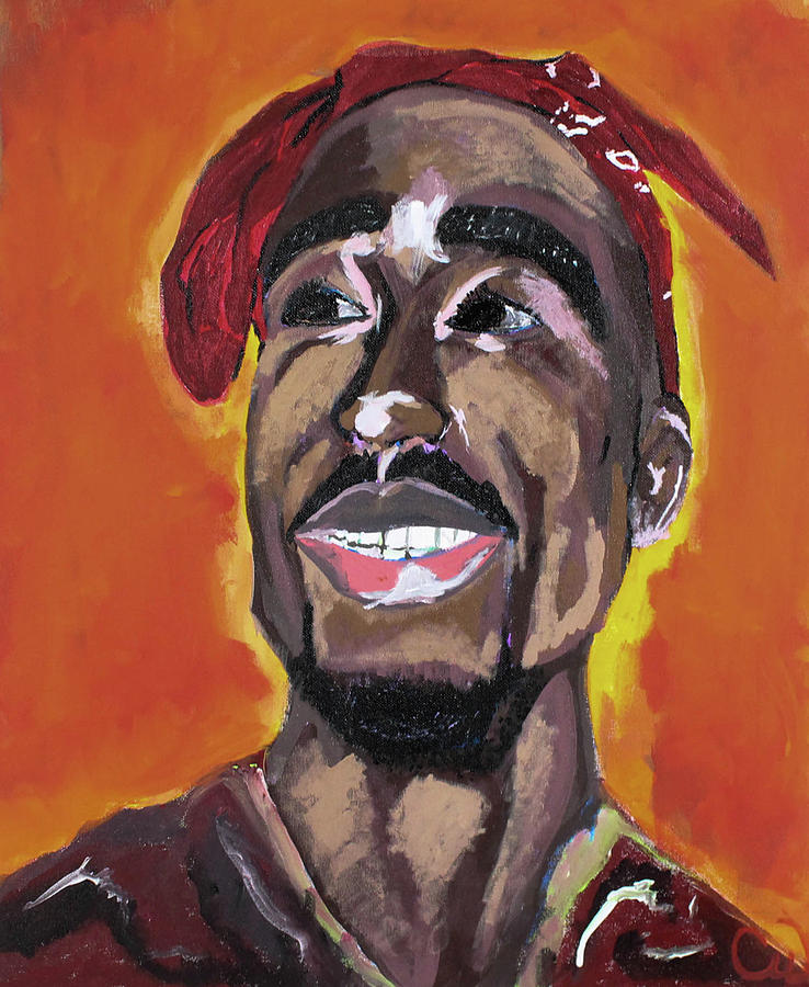 Tupac Painting - Pacs Smile by Cedrik Whittaker