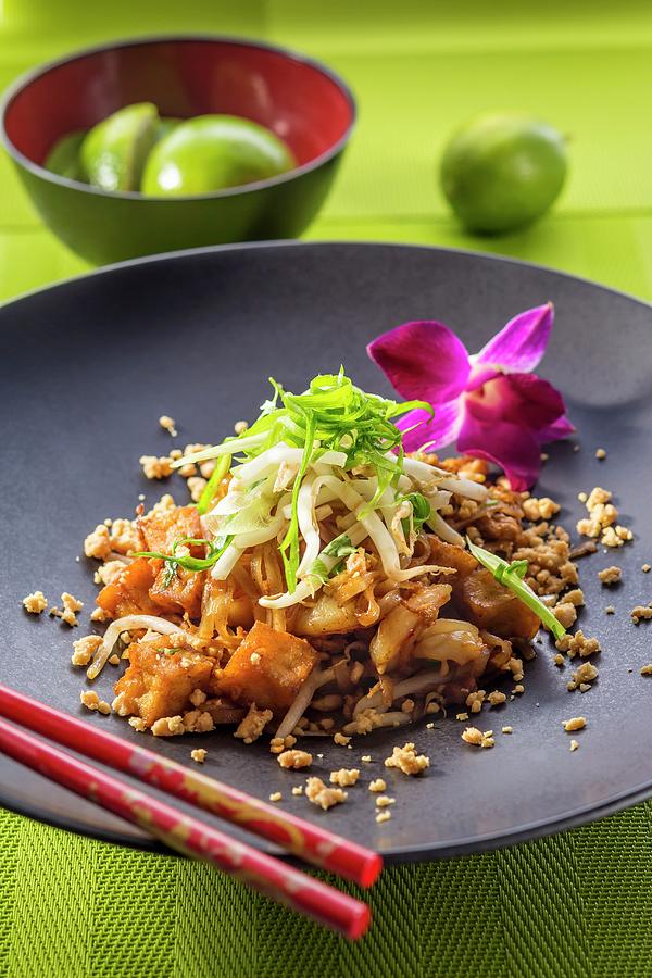 Pad Thai With Prawns And Bean Sprouts thailand Photograph by Lukasz Zandecki