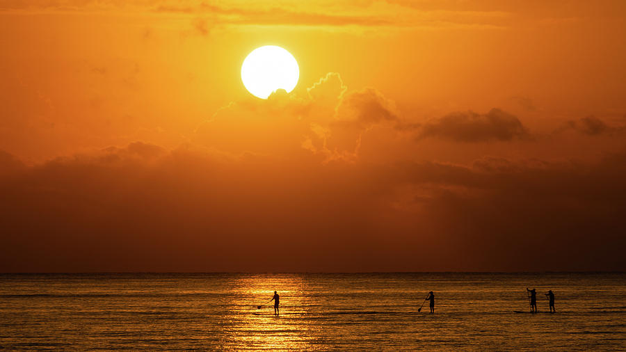 Paddle Board Sunrise Crew Delray Beach Photograph by Lawrence S Richardson Jr