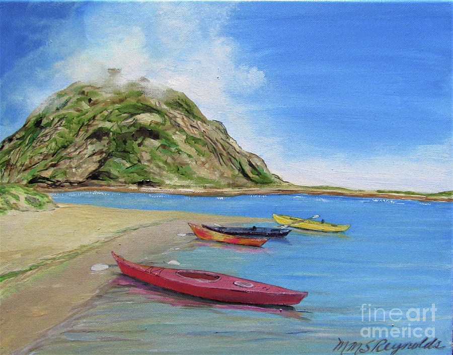 Paddle Break, Morro Strand Painting by Marti M S Reynolds - Pixels