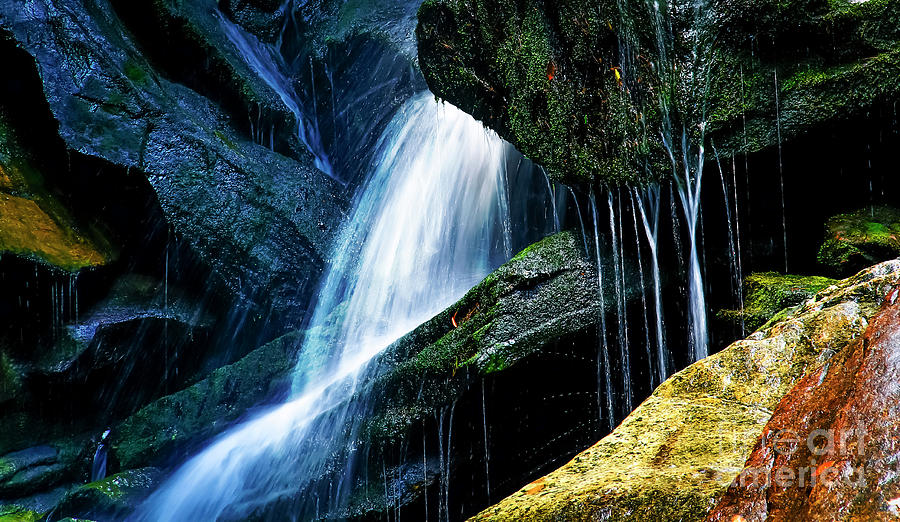 Paddys Creek Waterfall with Colorful Rocks Photograph by Marina McLain