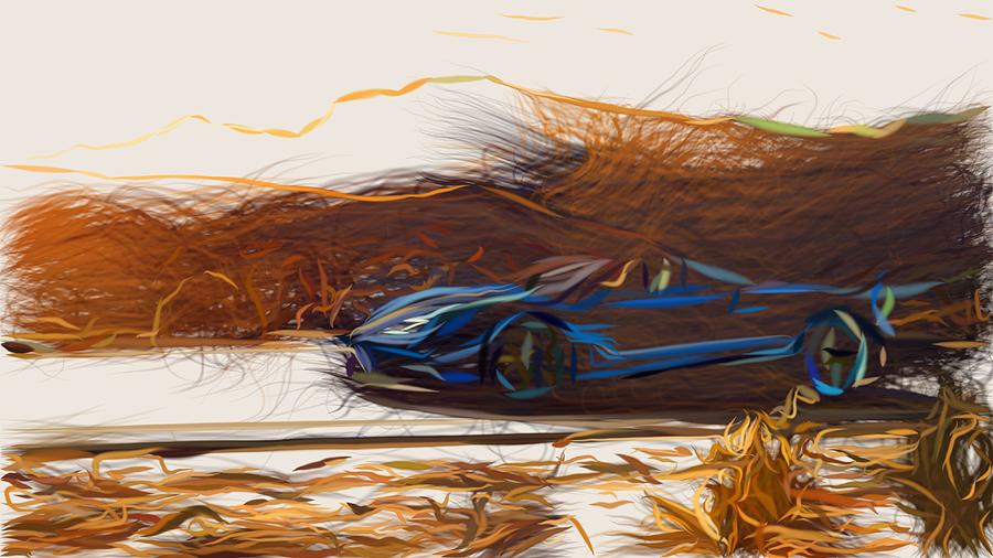 Pagani Huayra Roadster Drawing Digital Art by CarsToon Concept - Fine ...