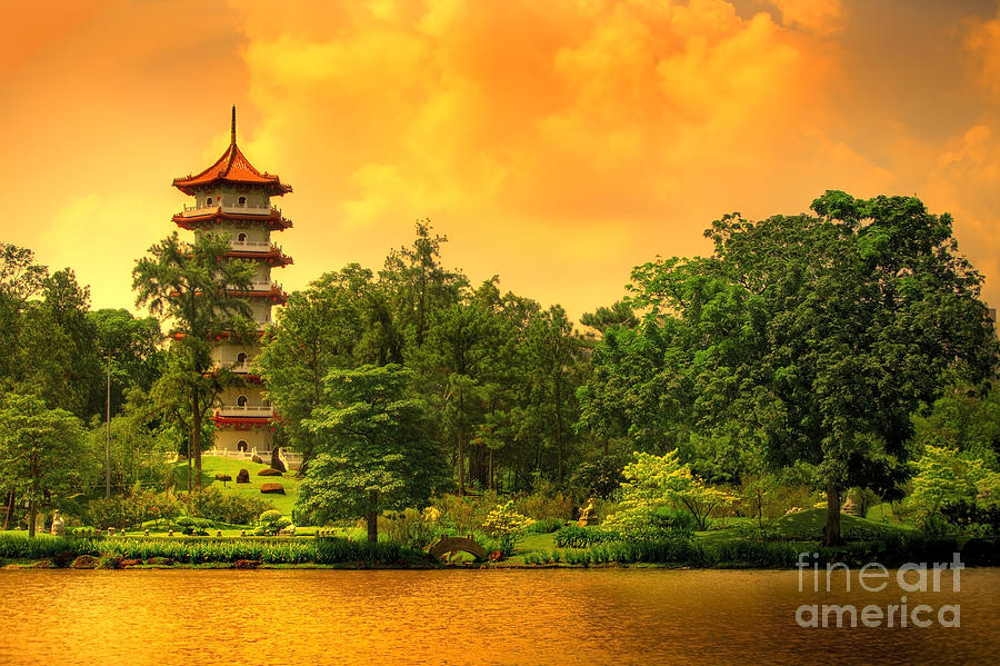 Religious Photograph - Pagoda Of The Chinese Gardens In by Ben Heys Religious Photograph - Pagoda Of The Chinese Gardens In by Ben Heys