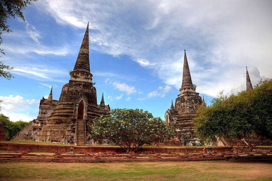 Pagodas At Wat Phra Si Sanphet Photograph by Fototrav