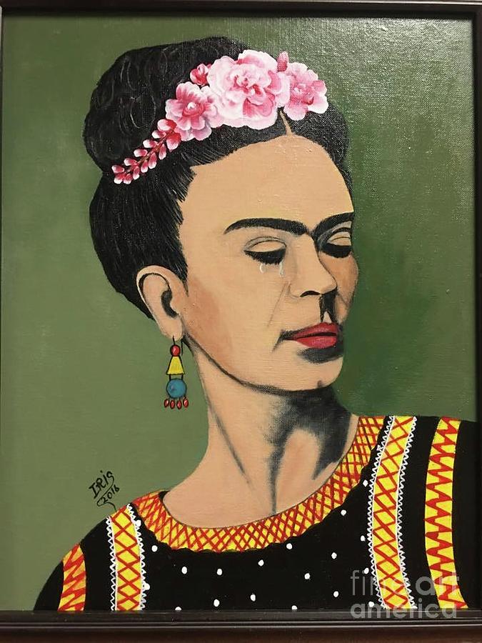 Portrait Painting - Painful Frida by Iris Mora Portrait Painting - Painful Frida by Iris Mora