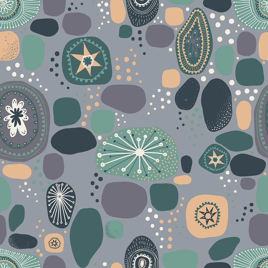 Pattern Digital Art - Paint Me A Pebble 1 Repeat by Rachel Watson Pattern