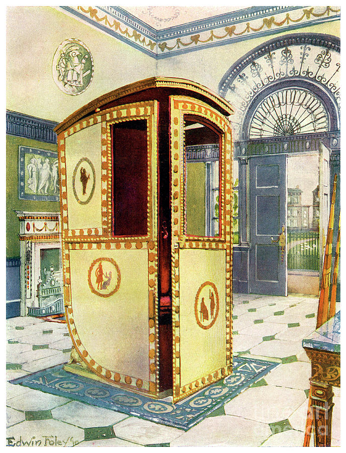 Painted And Lacquered Sedan Chair Drawing by Print Collector