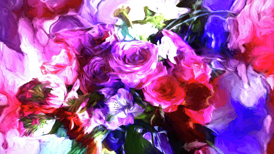 Painted Bouquet Digital Art by Cathy Anderson