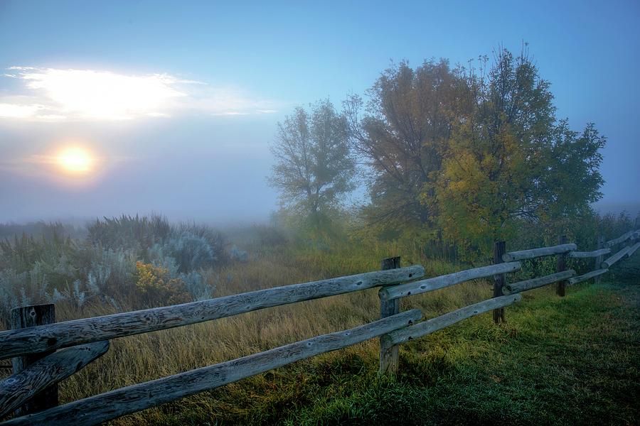 Painted Canyon Foggy Morning Photograph by Harriet Feagin