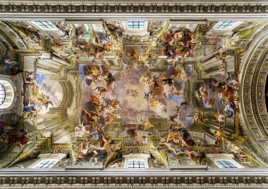 Painted Ceiling of the Church of Saint Ignatius of Loyola Photograph by Weston Westmoreland