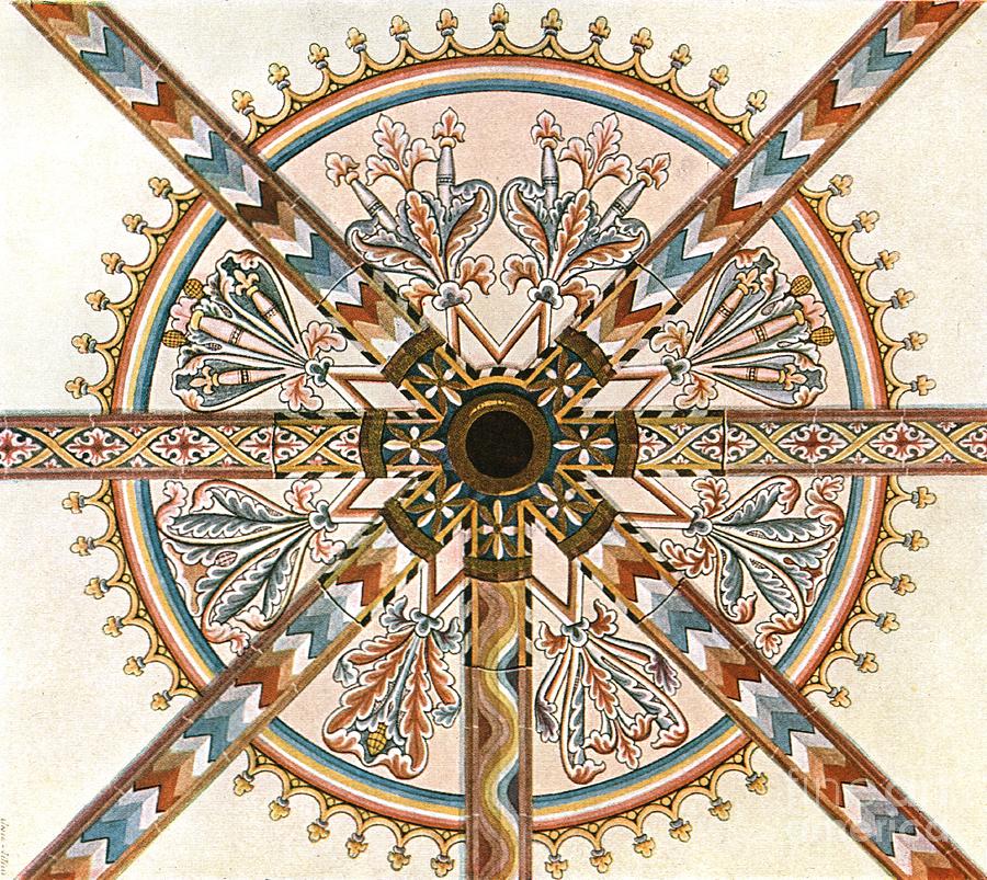 Painted Decoration In The Cathedral Drawing by Print Collector