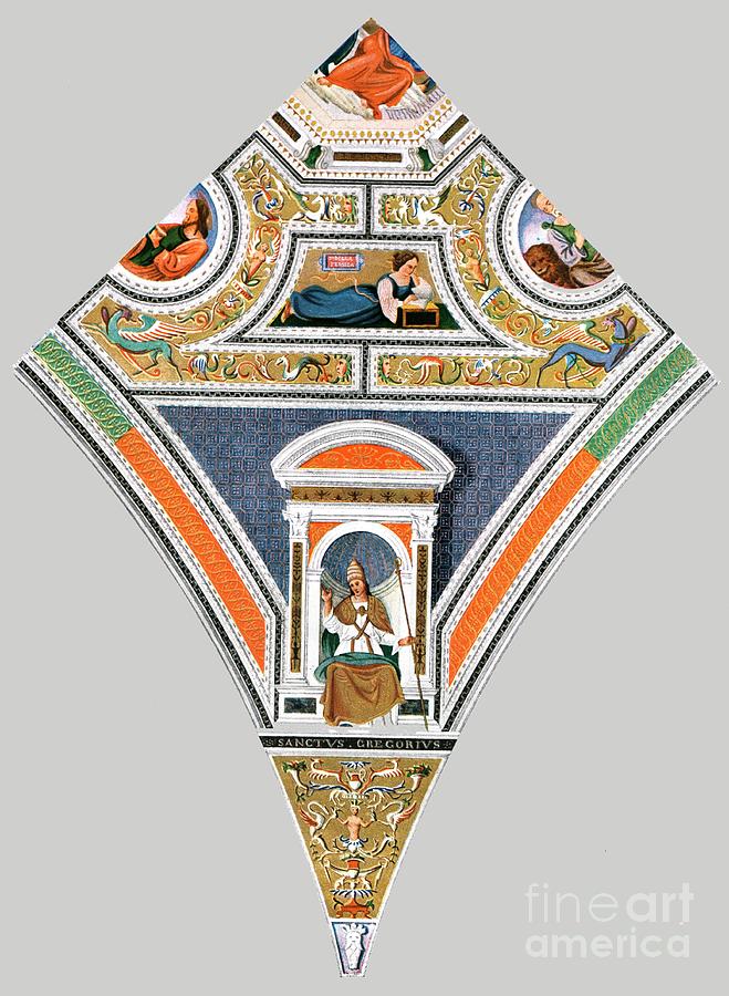 Painted Decoration In The Church Drawing by Print Collector