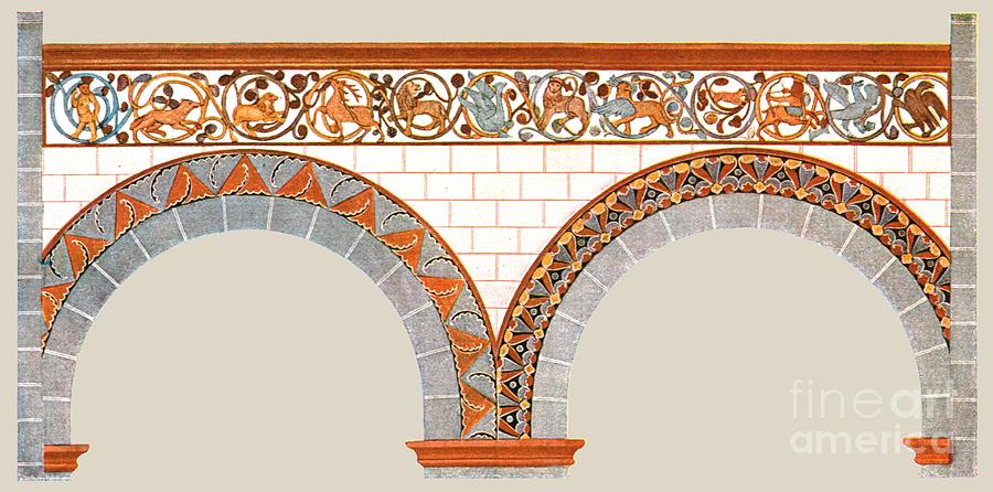 Painted Decoration In The Nave Of St Drawing by Print Collector