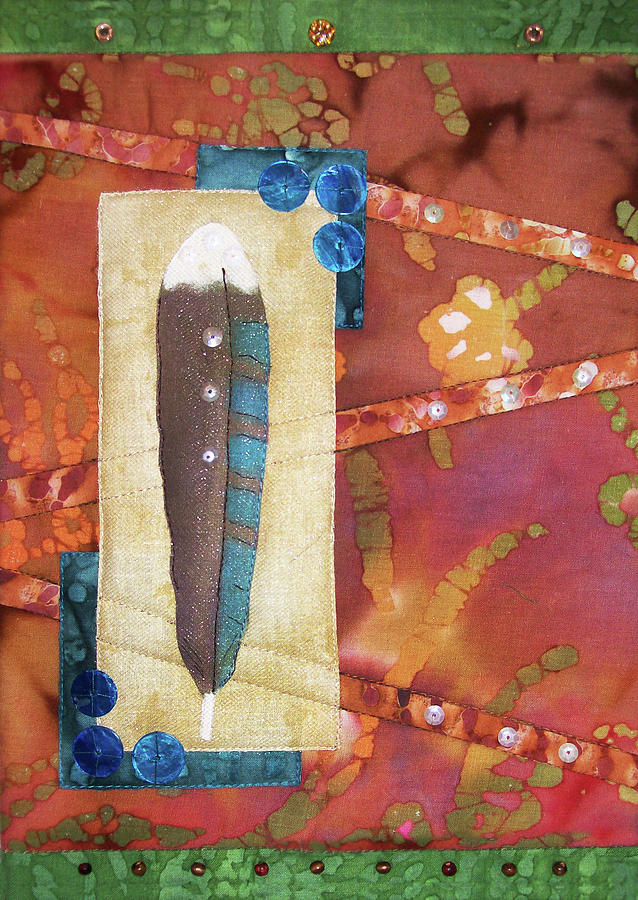 Painted Feather Tapestry - Textile by Pam Geisel