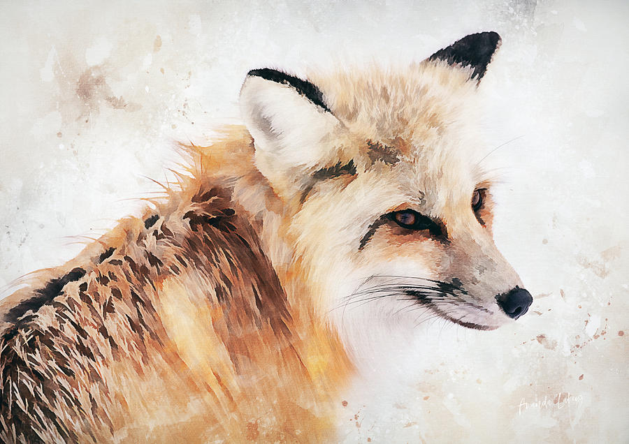 Painted Fox Mixed Media by Amanda Lakey Painted Fox Mixed Media by Amanda Lakey
