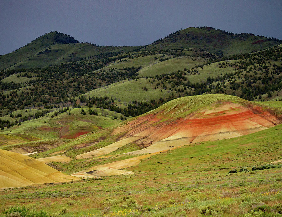 Painted Hills Under Clouds Photograph by Jean Noren
