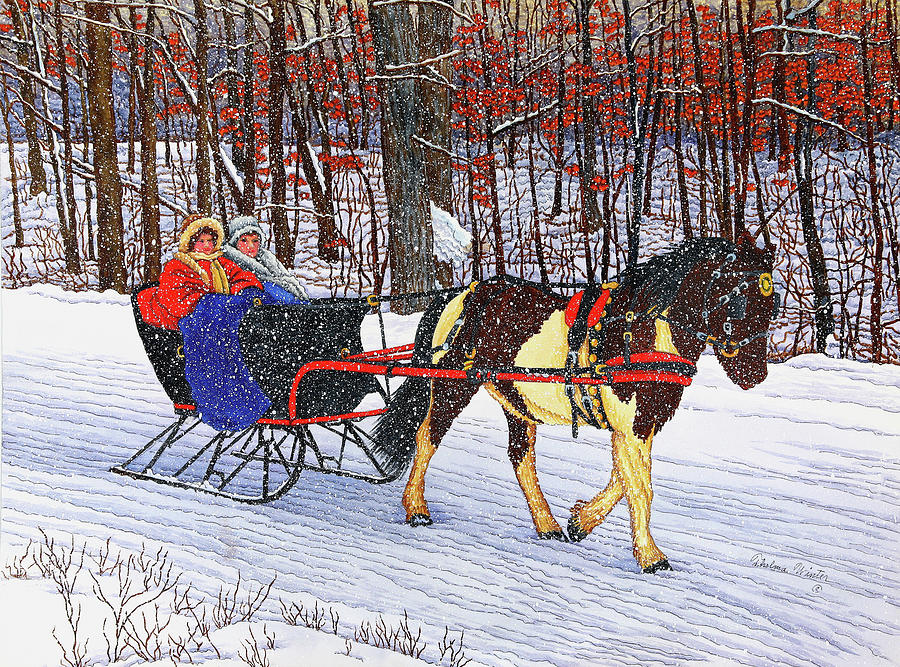 Winter Painting - Painted Pony by Thelma Winter