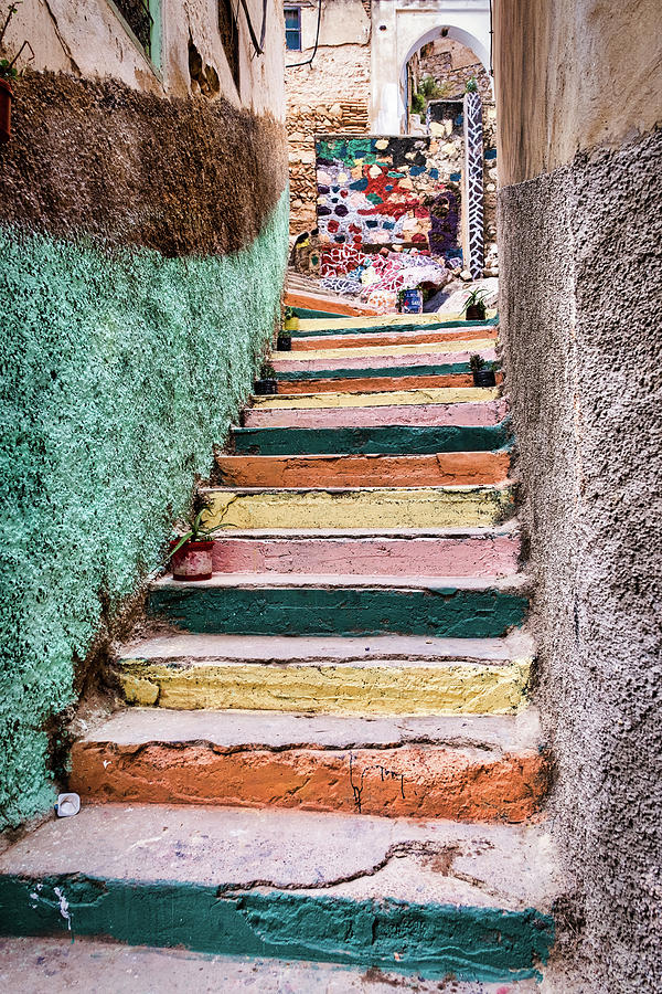 Painted Stairs and Walls - Morocco Photograph by Stuart Litoff