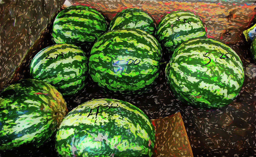 Painted Watermelons  Photograph by Cathy Anderson