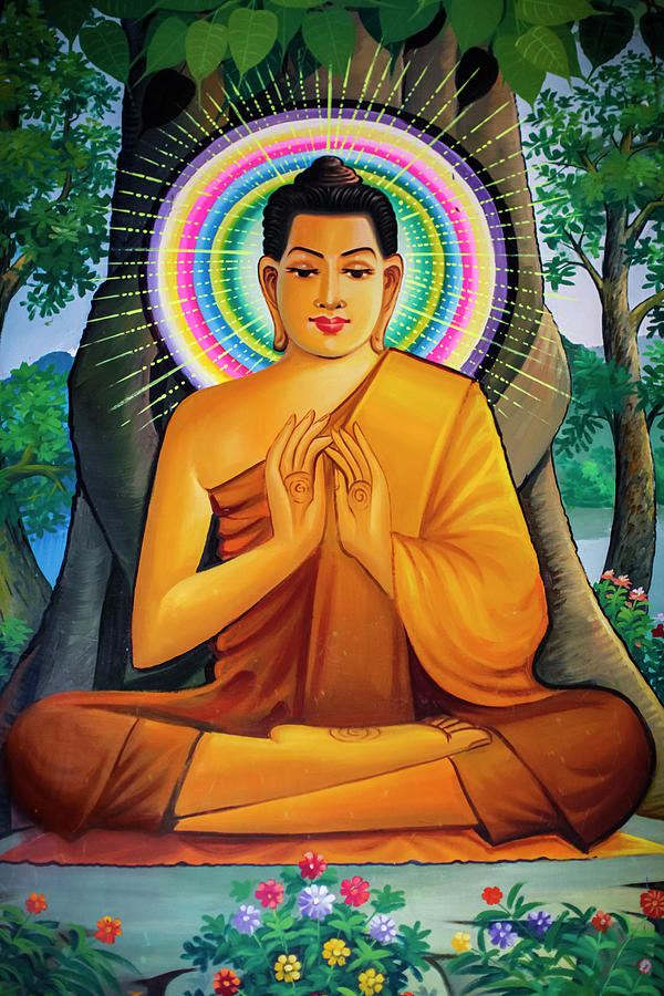 Painting Depicting A Sitting Buddha Photograph by Uig - Fine Art America