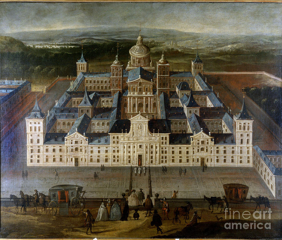 Painting Depicting The Palace Of Escorial Or Escorial In Spain. Sd. 17th Century.museo Del Castello. Milan Painting by Unknown Artist