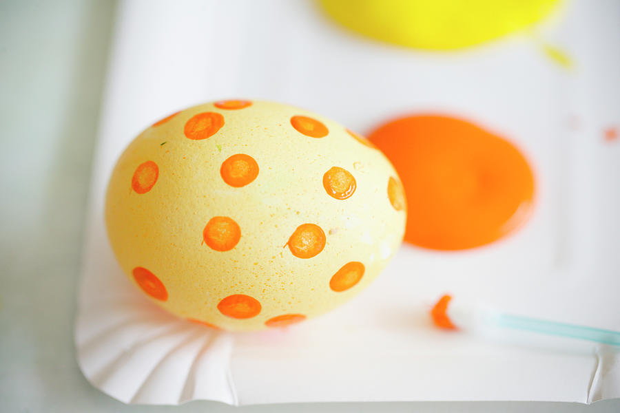 Painting Easter Eggs Using Gouache Paint Photograph by Iris Wolf