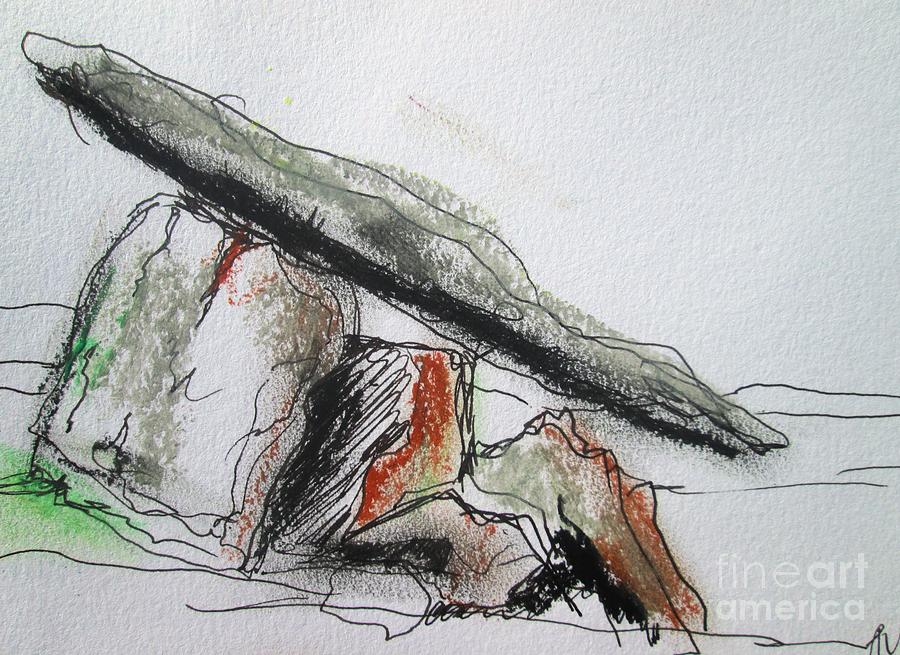 Painting Of A Burren Dolmen  Painting by Mary Cahalan Lee - aka PIXI
