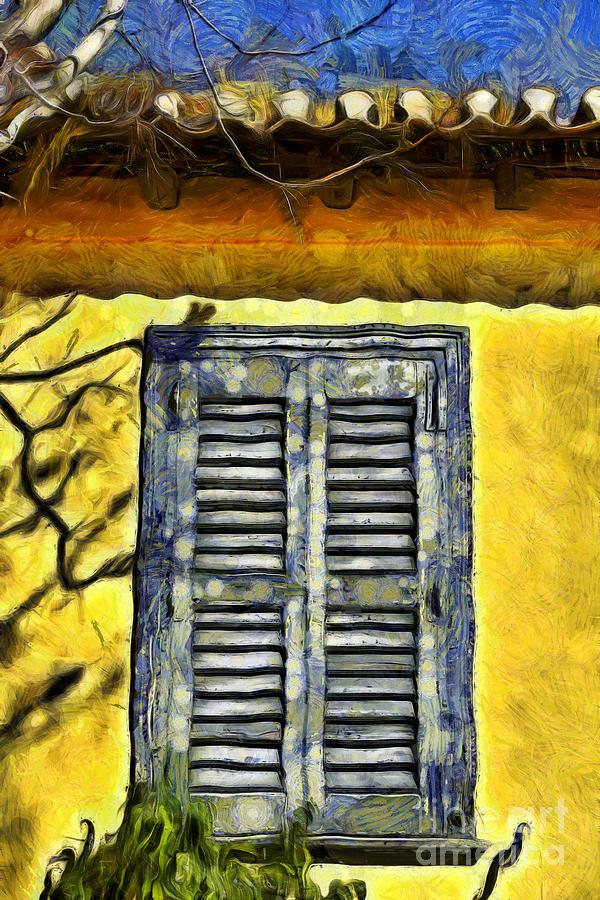 Painting of a window in an old house by George Atsametakis Painting of a window in an old house by George Atsametakis