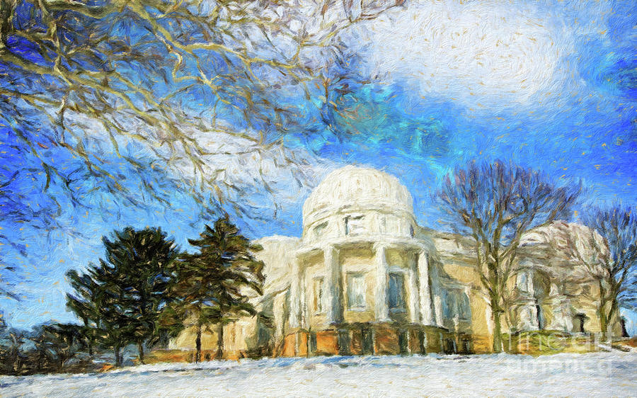 Painting of Allegheny Observatory, Pittsburgh, Pennsylvania Digital Art by Amy Cicconi