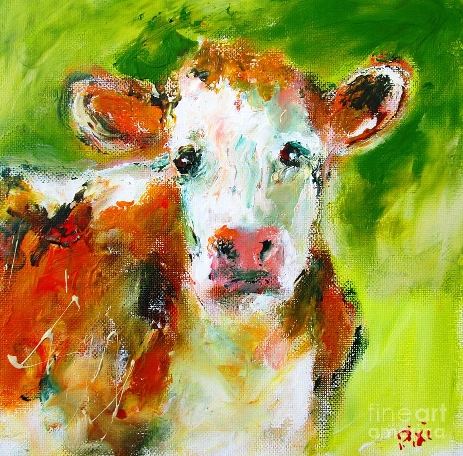 Painting Of Beautiful Irish Cow  Painting by Mary Cahalan Lee - aka PIXI