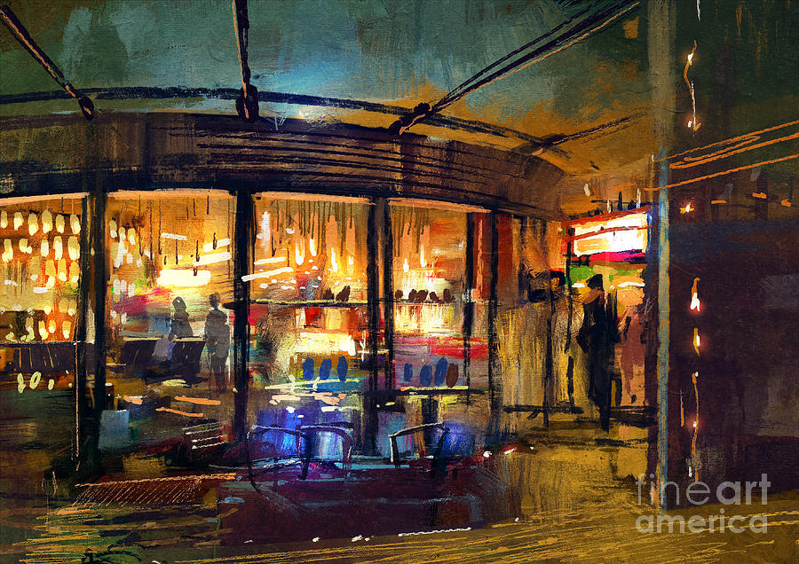 Commercial Digital Art - Painting Of Retail Shop Entrance In by Tithi Luadthong Commercial Digital Art - Painting Of Retail Shop Entrance In by Tithi Luadthong